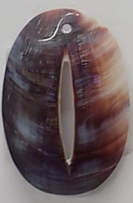 Violet oyster oval pendant with center hole