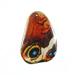 Laminated butterfly paper print wrapped wood large